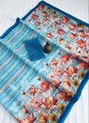MG 445 Plain Linen Digital Printed Designer Saree Surat Wholesale Market
